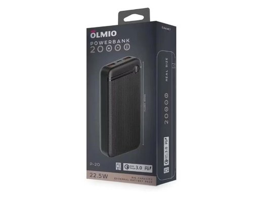 Внешний аккумулятор OLMIO P-20, 20000mAh, black